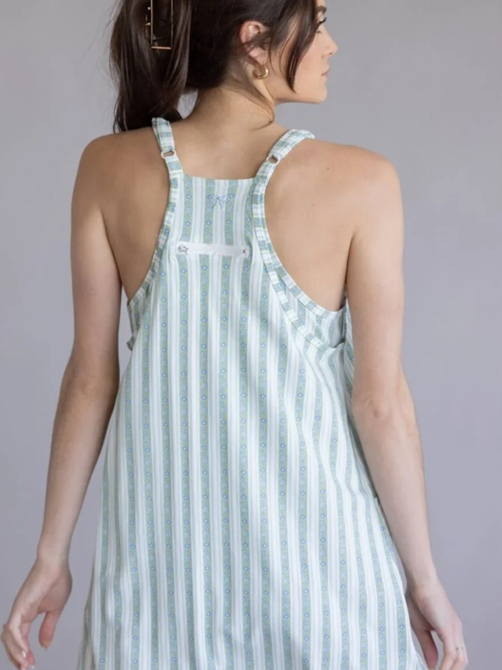🟣Simply Southern Mint and White Striped Racerback Mini Dress